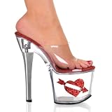 TipJar-721-6, 7'' Platform With Heart's Arrow's Tip Jar Feature, by Pleaser USA