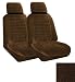Set of 2 Universal Fit LowBack Madrid Pattern Front Bucket Seat Cover - Brown