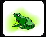 Decorated Mouse Pad with frog, green, sitting, amphibian, spots