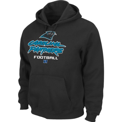NFL Men's Carolina Panthers Critical Victory V Long Sleeve Hooded Fleece Pullover (Black, XX-Large)