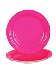 Health and Beauty: 25 Round Birthday ~ Theme Party ~ Dinner Paper Plates (9 Inch, Hot Pink) - Play Creative