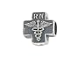 Zable(tm) Sterling Silver Cross with Caduceus and Rn Bead / Charm