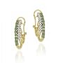 18K Gold over Sterling Silver Emerald & Diamond Accent Two Row Half Hoop Earrings