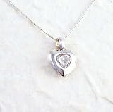 Sterling Silver and Crystal Heart Necklace