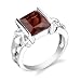 Sterling Silver 4.00 cts Radiant Cut Garnet Ring Size 7