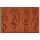 Deep Red Stamps City Girls Night Out Cling, 4 by 6"