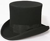 IMAGE OF Elegante Men's Black Top Hat - 100% Wool (X-Large)