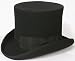 Elegante Men's Black Top Hat - 100% Wool (Large)