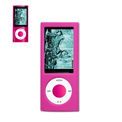 External hard drive:New Fashionable Perfect Fit Silicon Protector Skin Cover Cell Phone Case (Soft Shell) with Screen Protector for Apple iPod nano 5th generation 8GB 16GB - HOT PINK