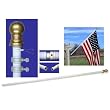 6ft Spinner Flagpole - White Aluminum