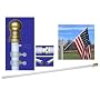 6ft Spinner Flagpole - White Aluminum
