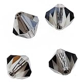 Swarovski Crystal #5301 6mm Bicone Beads Black Diamond Satin (20)