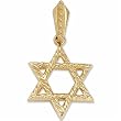 14Kt Yellow Gold Wavy Judaica Star of David Pendant