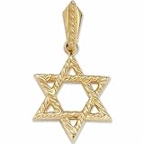 14Kt Yellow Gold Wavy Judaica Star of David Pendant