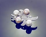 New Freshwater pearl vintage antique rhinestone brooch pin jewelry bouquet YSxz043