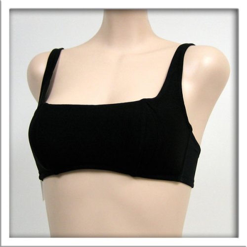 Venus Black Satin Sports Bra #0676 sz 34A 36A