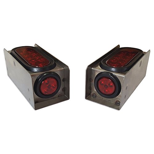Exterior Light-LED Trailer Truck Steel Housing Box w/ 6″ OVAL Tail Light and 2″ Marker Light