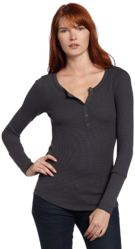 Splendid Womens Thermal Long-Sleeve Button Henley