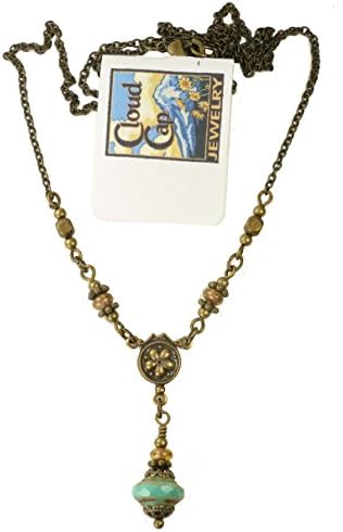 Cloud Cap Jewelry "Aqua Saturn" Glass Bead Necklace 50031