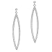 Sterling Silver Diamond cz Leaf Earrings