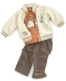 Nannette Baby Boy Three-Piece Sherpa Jacket & Pants Set