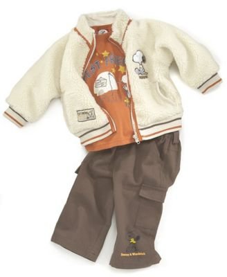 Nannette Baby Boy Three-Piece Sherpa Jacket & Pants Set