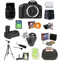Canon EOS Digital Rebel XSi 12MP Digital SLR Camera (Black) with Sigma 28-70mm f/2.8-4 DG AF Lens & Sigma 70-300mm f/4-5.6 DG Macro Telephoto Zoom Lens + Opteka Vertical Battery Grip, Filters, 4GB Memory & Complete Accessory Kit