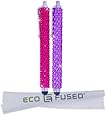 Eco-Fused Universal Bling Stylus Pens - Two Long Gem Covered Stylus Pens Compatible with All Capacitive Touchscreen Devices (All iPhone, iPad, Android Phones and Tablets) / Microfiber Cleaning Cloth