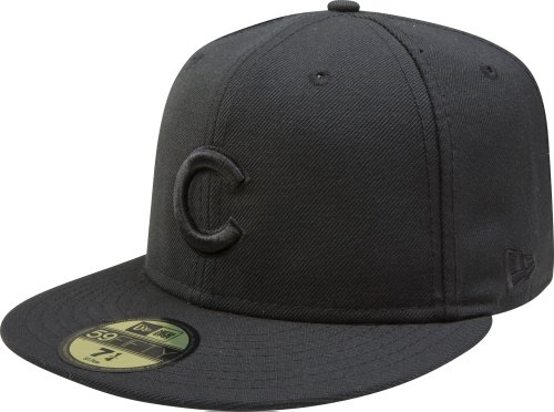 MLB Chicago Cubs Black on Black 59FIFTY Fitted Cap (7 1/2)