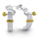 Bling Jewelry Designer Inspired Sterling Silver Gold Vermeil Hook & Eye Earrings