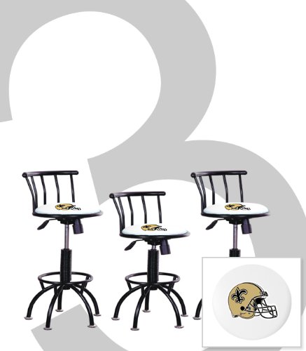 3 New Orleans Saints Themed Adjustable Height 24"-29" Black Metal Finish Swivel Seat Bar Stools! at Amazon.com