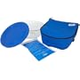 Pyrex Portables Serving Bowl with Insulated Carrier, Clear with Blue Carrier