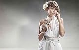Fashion Photo of Beautiful Woman in White with the Doggy - 60