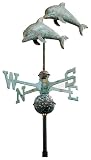 Full Size Good Directions Double Dolphin Weathervane Polished Copper