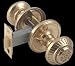 2 3/4 inch Bright Solid Brass - Six Dot Privacy Set