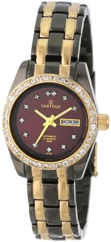 Sartego Women's SCBG62 Classic Analog Burgundy Face Dial Two-Tone Swarovski Watch
