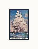 'Victory', Square-Rigged British Ship, 1765 Pre-Matted Poster Print, 11x14