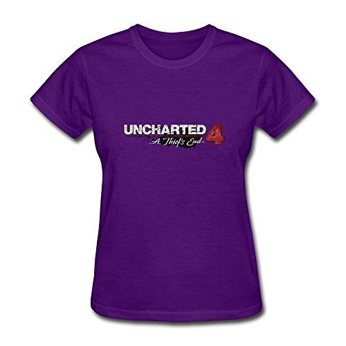ZHGO Women's Uncharted 4 Thiefs End Logo T-shirt XXL Purple