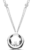 18 Kt White Gold Circle Diamond Pendant
