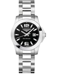 Longines Conquest Black Dial Stainless Steel Ladies Watch L32774586