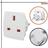 Reisestecker Adapter UK-Deutschland WEISS UK Adapter - STECKDOSENADAPTER von UK ENGLAND auf deutsche Steckdose 220V Bild