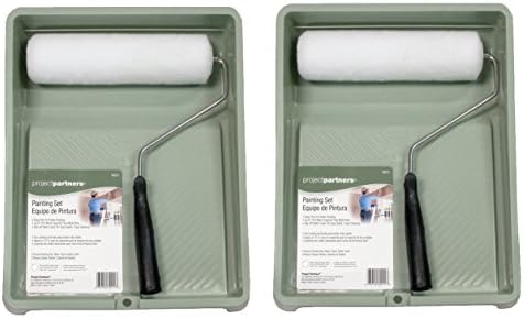 Set of 2 Project Partners Paint Kits that Include a Deep Pan, Roller with Wide Handle and Roll Brush