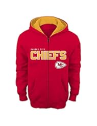 Sports: NFL Youth Boys 8-20  Kansas City  CHIEFS "STATED" F/Z FLC HOODIE -TMC Red L (14-16) - Outerstuff/Adidas Licensed Youth Apparel