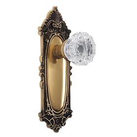 Nostalgic Warehouse BN40-VICCRY-AB Victorian Plate with Crystal Knob Privacy, Antique... by Nostalgic Warehouse