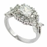 Victorian Sterling Silver Simulated Diamond cz Ring
