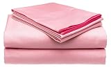 100% Cotton Fully Reversible Full Sheet set, Pink/Light Pink