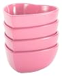 Zak Designs Amore Mini Heart Shaped Bowl Set, Pink, 4-Piece