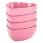 Zak Designs Amore Mini Heart Shaped Bowl Set, Pink, 4-Piece