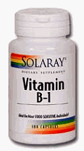 Solaray - Vitamin B-1, 100 mg, 100 capsules