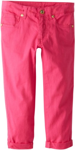 US Polo Association Girls 7-16 Capri Skinny Pant with Roll Cuffs, Pink Kite, 16